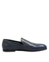 Dolce & Gabbana Blue Exotic Leather Slip On Loafers Men Dress Shoes