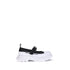 Alexander McQueen Black White Leather Rubber Strap Sneakers Shoes for Women