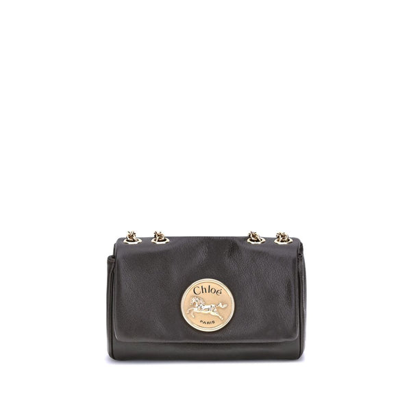 Chloé Heritage Shoulder Bag – Brown Leather with Gold Medallion for Women