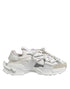 Dolce & Gabbana White Gray Low Top Space Sneakers Shoes