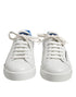 Dolce & Gabbana White Blue Low Top Leather Sneakers Shoes