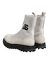 Dolce & Gabbana White Beige DG Logo Mid Calf Boots Shoes