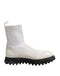 Dolce & Gabbana White Beige DG Logo Mid Calf Boots Shoes