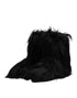 Dolce & Gabbana Black Faux Fur Mid Calf Boots Shoes