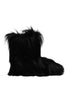 Dolce & Gabbana Black Faux Fur Mid Calf Boots Shoes