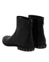 Dolce & Gabbana Black Leather Logo Ankle Boots Studded Shoes