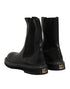 Dolce & Gabbana Black Leather Mid Calf Boots Flats Shoes