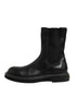 Dolce & Gabbana Black Leather Mid Calf Boots Flats Shoes