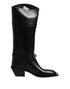 Dolce & Gabbana Black Leather High Boots Flats Shoes