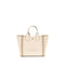 Chloé Carry Beige Cotton Leather Trim Tote Bag for Women