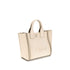 Chloé Carry Beige Cotton Leather Trim Tote Bag for Women