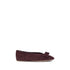 Ferragamo Vara Bow Ballerinas – Women's Red Burgundy Suede Designer Flats