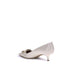 Ferragamo Gancini Pumps for Women – Beige Calf Leather Kitten Heels with Gold Buckle