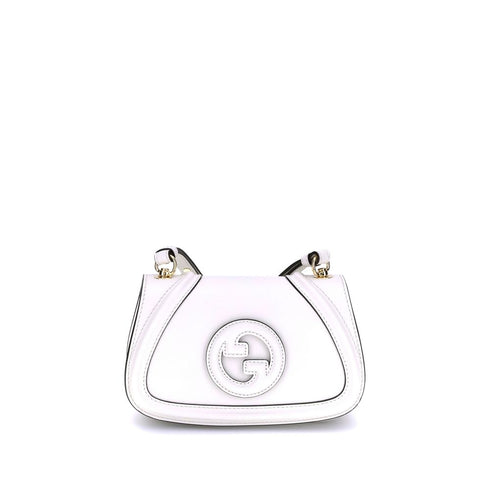 Gucci Blondie Shoulder Bag in White Calf Leather with Signature G Logo – Women’s