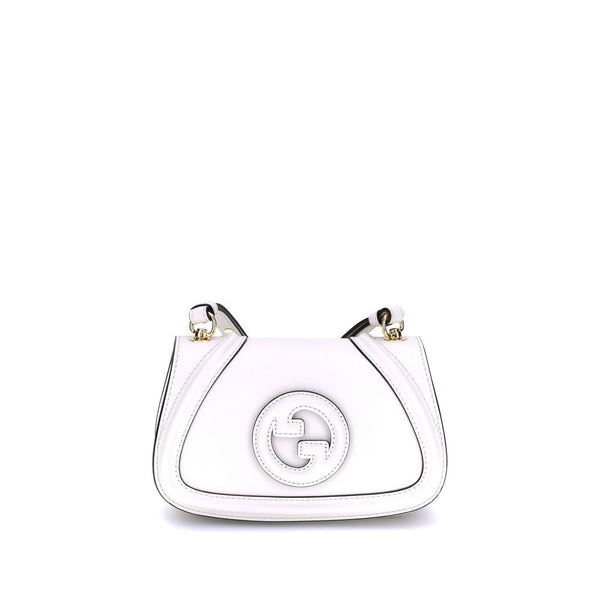 Gucci Blondie Shoulder Bag in White Calf Leather with Signature G Logo – Women’s