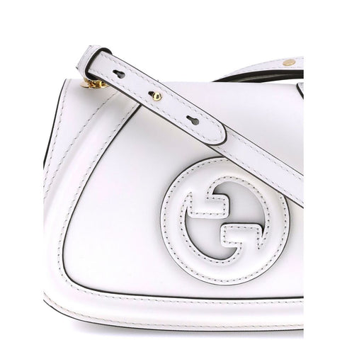 Gucci Blondie Shoulder Bag in White Calf Leather with Signature G Logo – Women’s
