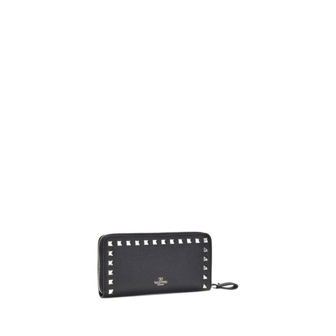 Valentino Garavani Rockstud Wallet in Black Calf Leather for Women