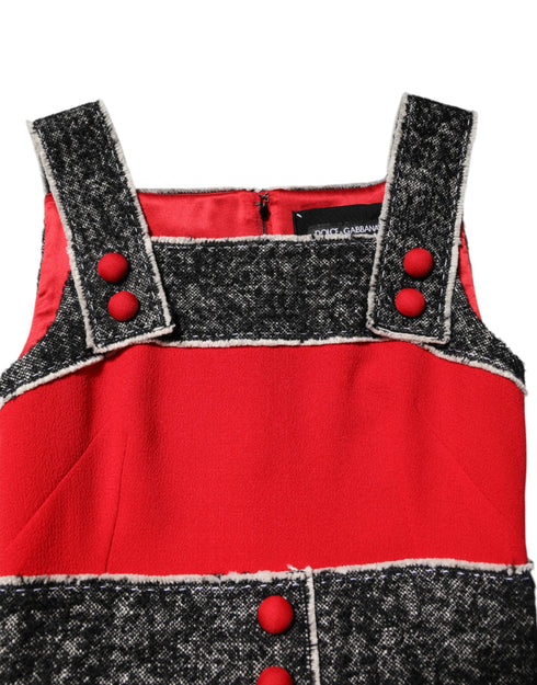 Dolce & Gabbana Red Wool Sleeveless A-line Flared Mini Dress