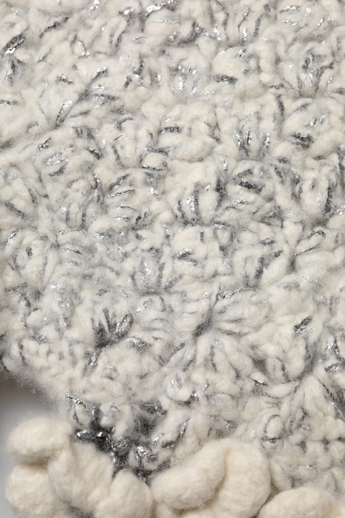 Dolce & Gabbana Metallic Bouclé Knit Cashmere Ruffled Shorts