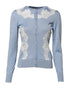 Dolce & Gabbana Blue Floral Lace Detailing Cardigan Sweater