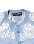 Dolce & Gabbana Blue Floral Lace Detailing Cardigan Sweater