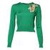 Dolce & Gabbana Green Floral Detailing Silk Pullover Sweater
