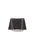Balenciaga Black Quilted Fabric and Leather Shoulder Bag with Silver B Logo for Women