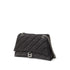 Balenciaga Black Quilted Fabric and Leather Shoulder Bag with Silver B Logo for Women