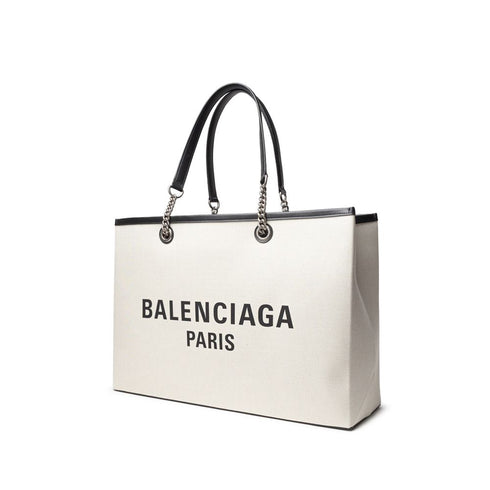Balenciaga Cotton Tote Bag – Off-White & Black Women’s