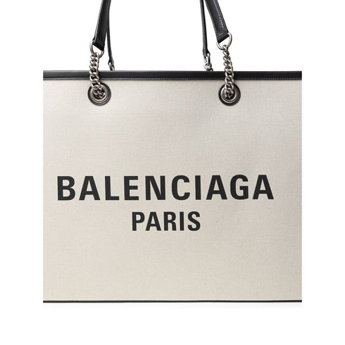 Balenciaga Cotton Tote Bag – Off-White & Black Women’s