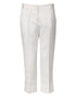 Dolce & Gabbana White Cotton Floral Jacquard Pants