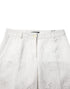 Dolce & Gabbana White Cotton Floral Jacquard Pants