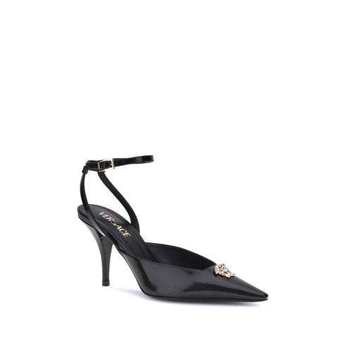 Versace Black Patent Leather Medusa Décolleté Heels - Women’s