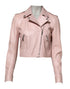 Dolce & Gabbana Light Pink Collar Leather Women Biker Jacket