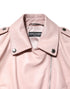 Dolce & Gabbana Light Pink Collar Leather Women Biker Jacket