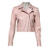 Dolce & Gabbana Light Pink Collar Leather Women Biker Jacket