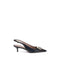 Ferragamo Gancini Slingback Pumps for Women – Black Calf Leather Heels with Gold Hardware