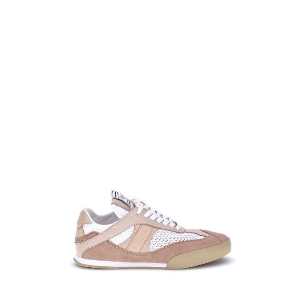 Chloé Beige White Leather Mesh Kick Sneakers Shoes for Women