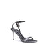 Tom Ford Padlock Sandals Silver Calf Leather Metal Heel Women’s Shoes