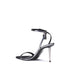 Tom Ford Padlock Sandals Silver Calf Leather Metal Heel Women’s Shoes