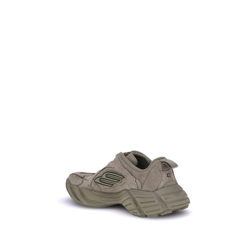 Balenciaga Monday Low-Top Sneakers in Beige Suede and Leather