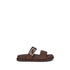 Fendi FF Logo Slide Sandals – Brown Calf Leather with Rubber Sole