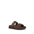 Fendi FF Logo Slide Sandals – Brown Calf Leather with Rubber Sole