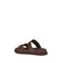 Fendi FF Logo Slide Sandals – Brown Calf Leather with Rubber Sole