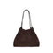 Etro Libra Small Dark Brown Suede Shoulder Bag with Braided Leather Handles for Women