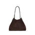Etro Libra Small Dark Brown Suede Shoulder Bag with Braided Leather Handles for Women