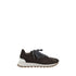 Brunello Cucinelli Brown Suede Sneakers with Bead Embellishments and Rubber Sole Shoes