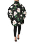 Dolce & Gabbana Black Floral Print Puffer Quilted Jacket