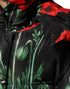Dolce & Gabbana Black Floral Polyester Hooded Quilted Jacket