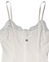 Dolce & Gabbana White Lace Gold DG Logo Silk Dress Sleepwear